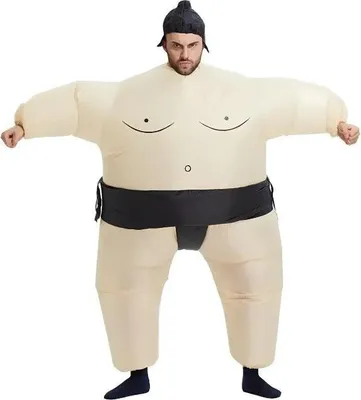 Produktbild von Aufblasbares Sumo-Kostüm für Erwachsene 150–200 cm mit Ventilator