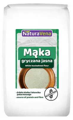 MĄKA GRYCZANA BIAŁA BEZGLUTENOWA 500 g - NATURAVENA