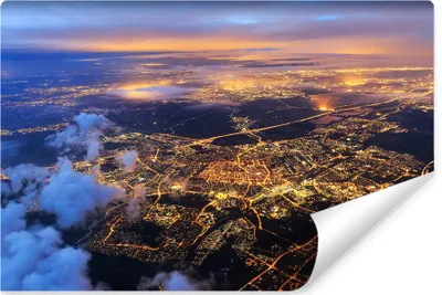 Produktbild von Muralo XXL Vlies FOTOTAPETE STADT Nacht Aussicht Vogelperspektive (B) 520 cm x (H) 318 cm Tapete Wandtapete WOHNZIMMER SCHLAFZIMMER 4588