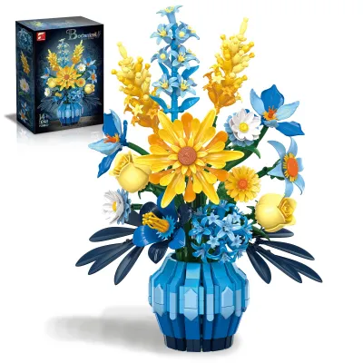 Produktbild von Klemmbausteine Blumen 14 Wildblumen Set Blumenstrauß Bausteine 1240 St Spielbausteine