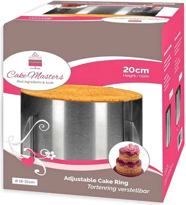 Zdjęcie produktu dla Pierścień na tort Cake Masters regulowany Ø18-32 x 20 cm