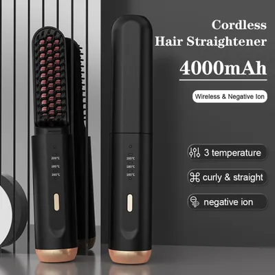 Produktbild von Kabelloser Bartglätter für Männer Haarglätter-Bürste Schnell erhitzbare elektrische Haarbürsten Multifunktionaler kabelloser Heißkamm