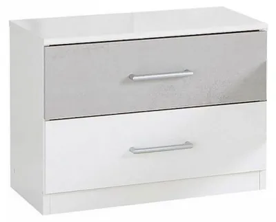 Productafbeelding van Set van 2 nachtkastjes "Angie", nachtkastje, 52x38x40 cm, wit, betonlook, lichtgrijs
