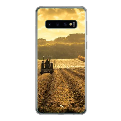 Produktbild von MuchoWow® Handyhülle Schutzhülle Hülle für Samsung Galaxy S10 Traktor - Bauernhof - Berg Silikon Softcase Handy Hülle - Handytasche