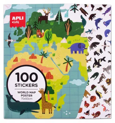 Produktbild von Apli Kids Weltkarte Aufkleber-Poster Lernspielzeug