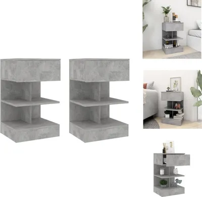 Obrázok produktu pre vidaXL Nočné stolíky 2 ks. Betónová sivá 40x35x65 cm - Nočné stolíky