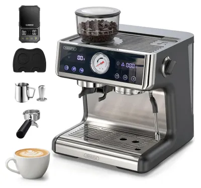 Espressomaschine mit Mühle, 58 mm, Milchaufschäumer, 20 bar, 2,8 l