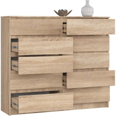 Produktbild von AKORD Furniture Factory OP0LK-1DAB007, Eiche, 10 Schublade(n), Matt, 16 mm, 60 cm, 400 mm