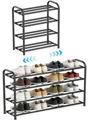 Zdjęcie produktu dla Omgoods - Wysuwana półka na buty z 4 poziomami