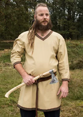 Produktbild von Wikinger Tunika aus Baumwolle, beige : XXL Größe: XXL