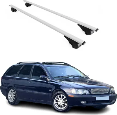 Immagine prodotto di Barre portatutto trasversali per Volvo V40 Station Wagon 1995-2004, colore ferro argento