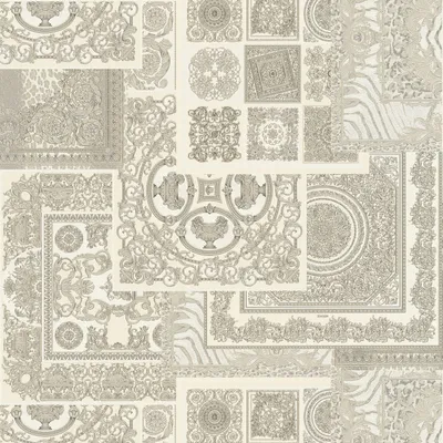 Produktbild von Profhome 370485-GU Barock Tapete Design schimmernd silber grau weiß 7,035 m2