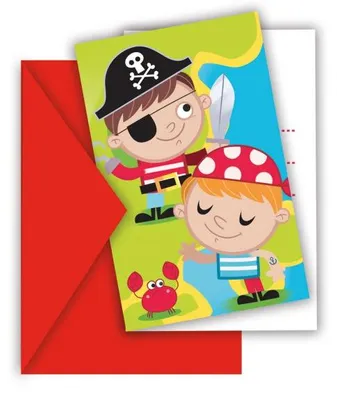 Produktbild von Piraten Party Schatzsuche 6 Einladungskarten