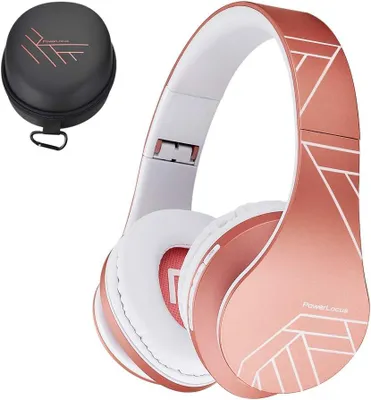 Produktbild von PowerLocus Over-Ear Bluetooth Kopfhörer kabellos, Stereo Sound, Faltbare Kopfhörer mit Mikrofon und 15h Akku für Musik & Anrufe