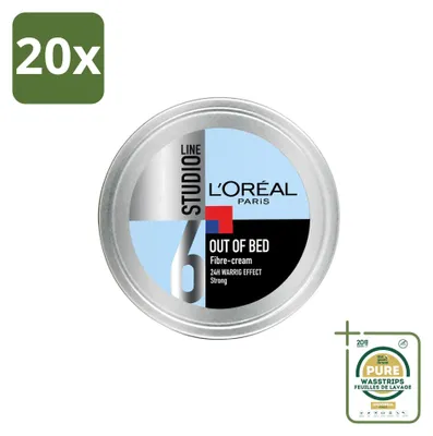 Productafbeelding van 20 x L'Oréal Paris Studio Line Out Of Bed Fibre Cream - 150 ml - Voorraadpakket - 20 stuks