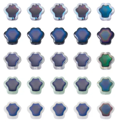 Produktbild von 50 Stück Glasperlen in Blumenform, Stielperlen, temperatursensitive, farbwechselnde Perlen für DIY-Bastelarbeiten, Armbänder, Ketten, Ohrringe, Schmuckherstellung