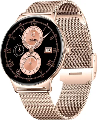 Image de INF Montre Connectée Multifonctionnelle Métal et Silicone pour le Sport Or
