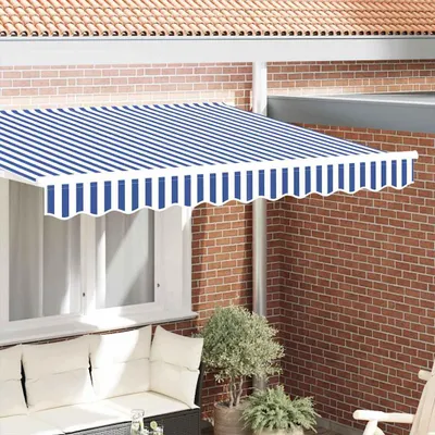 Immagine prodotto di vidaXL Coperture di ricambio per tende da sole, blu e bianco, 2,5 m, poliestere