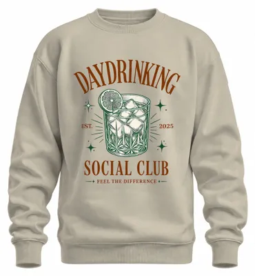 Produktbild von Daydrinking Social Club Cocktail Gin Tonic Party Alkohol JGA Sweatshirt Pullover, Natur, M