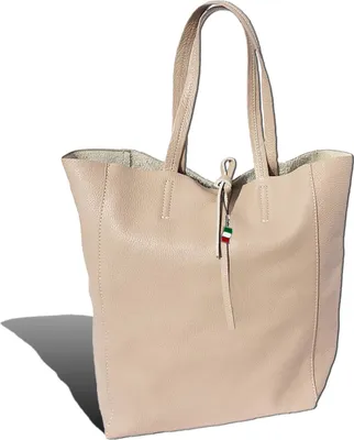Produktbild von Florence Echtleder beige ital. Shopper Rindsleder Damen 30x35x15 D2OTF112C
