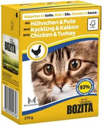 Obrázek produktu pro Bozita Cat kousky v omáčce kuře a krůta TP 370g