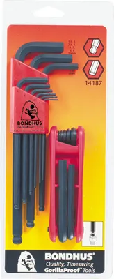 Image de Jeu de clés Allen longues avec bille 10999+12587 BONDHUS