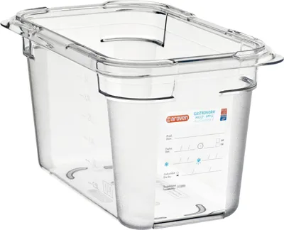 Produktbild von ARAVEN GN-Behälter 1/4, Polycarbonat, Tiefe: 150 mm, Inhalt: 1,6 L