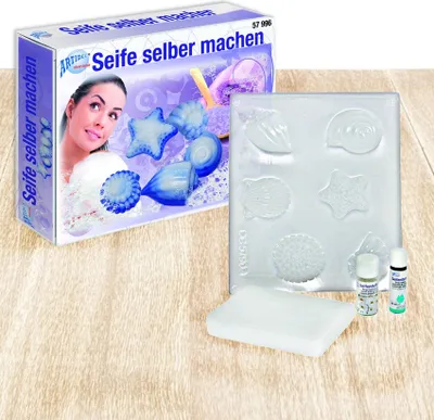 Produktbild von CREARTEC Seifengießen Set - Meer Design - zur Seifenherstellung - mit Lavendelduft und Muschelformen