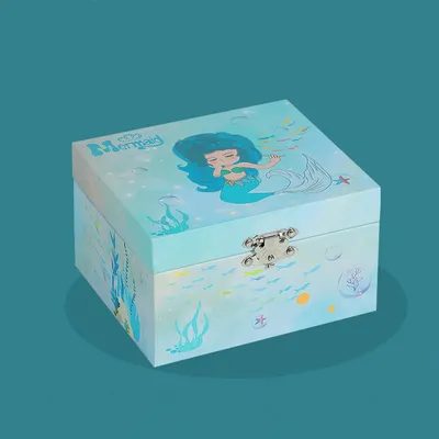 Produktbild von Schmuckschatulle Musikalisches Mädchen Tanzende Schmuckbox mit Spiegel Spieluhr Schmuckaufbewahrung für Kindergeburtstagsgeschenk Blau