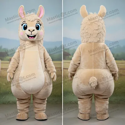 Produktbild von Beiger MASTICOT flauschiger Lama-Maskottchen