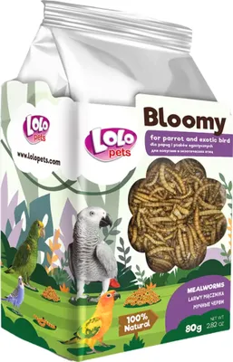 Produktbild von LoLo Pets Proteinreiche Mehlwürmer für Papageien und Exotische Vögel 80g
