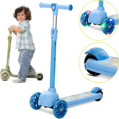 Produktbild von Lorelli JETSTER 3-Rad Kinder-Scooter ab 3 J. – LED PolyurethanRäder, ABEC-9, höhenverstellbar 66–76 cm (3 Stufen), klappbar, bis 20 kg