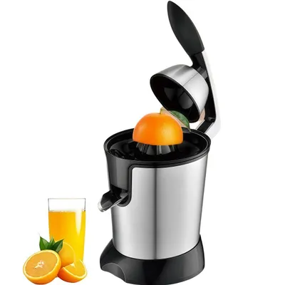 Produktbild von elektrische Saftpresse inkl. manuelle Handpresse, Orangenpresse Zitronenpresse aus Edelstahl, Juicer Entsafter,Zitruspresse für frischen Saft