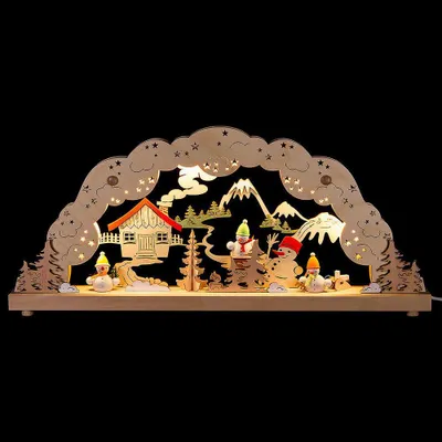 Produktbild von Schwibbogen mit bunten Schneemännern (50,5x22,5cm) von Rauta