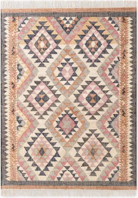 Produktbild von Elle Decoration Roya Afghan Kelim Teppich Parsa Creme Multifarben