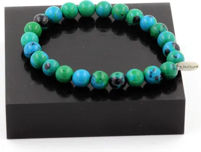 Produktbild von Armband aus Chrysokoll mit 8 mm Perlen, 19-20 cm Länge