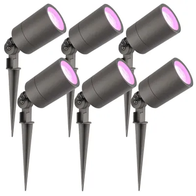 Image de Ledvion Lot de 6 LED Extérieur Spot IP65 4,9W GU10 CCT RGB dimmable