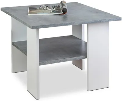 Produktbild von Meble Pitus Couchtisch ST1 60x60 cm quadratisch – Weiß/Beton