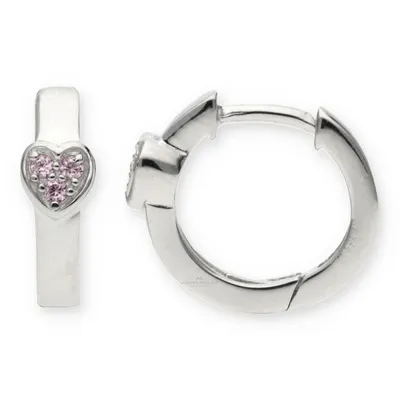 Produktbild von JuwelmaLux Kinder Creolen 925 Silber Herz mit Zirkonia JL10-06-1813