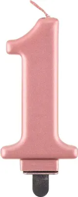 Produktbild von Zahlenkerze 1, Roségold, 8 cm, 1 Stk.
