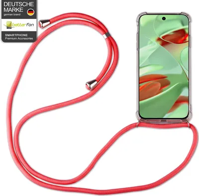 Produktbild von Handykette für Google Pixel 7 / 8 / 9 Serie – Handyhülle mit Kordelband Rot