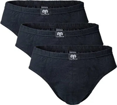 Image de Slips pour homme CECEBA, lot de 3 - Slips de sport, basiques, en coton, tailles M à 8XL, noir uni, taille L