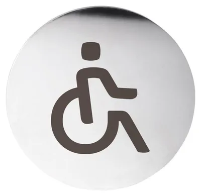 Produktbild von Sapho WC-Rollstuhlschild, ? 75 mm, Edelstahl matt XP107