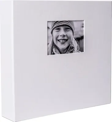 Produktbild von HNFD Maxi-Fotoalbum Lona weiß 34,5x33 cm 100 schwarze Seiten