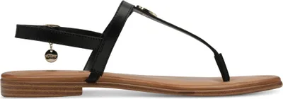 Produktbild von s.Oliver Damen Sandale Leder Zehentrenner Riemchen Sling 5-28105-44, Größe:38 EU, Farbe:Schwarz
