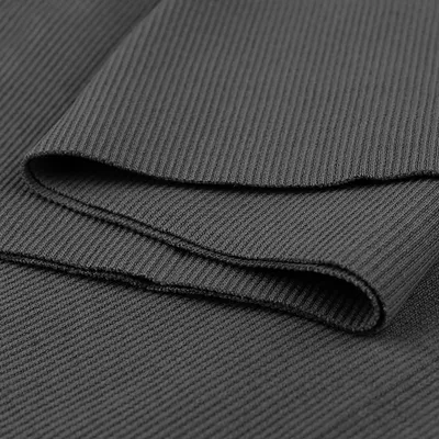 Bündchen Strickbündchen 16 x 120cm Bündchenstoff Baumwolle elastisch gerippt grau