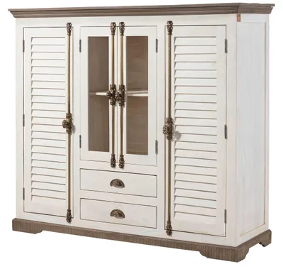 Immagine prodotto di MASSIVMOEBEL24 | Credenza TOULOUSE #115 in Legno di Mango Laccato Bianco - 160x45x142