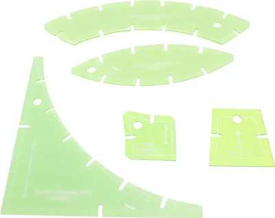 Immagine prodotto di 5 PC Modelli di trapunta Set di modelli di cucito multifunzionali in plastica verde trasparente