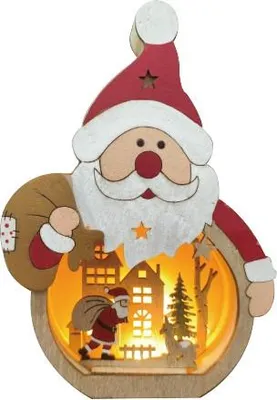 Produktbild von TrendLine Weihnachtsmann Holz 11 x 3 x 16 cm natur/weiß