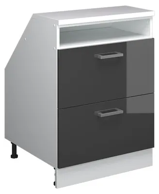 Immagine prodotto di Mobile sottotetto Vicco Rion Antracite lucido 60 x 81.6 cm con 2 cassetti, carcassa 60 cm profondità, Model 60112